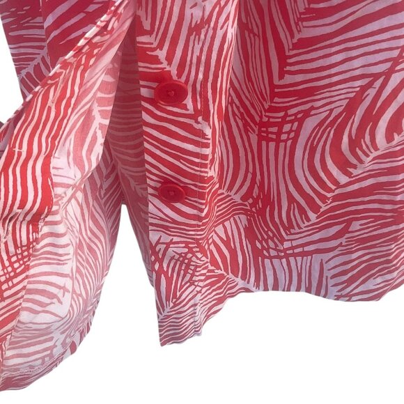 Talbots Orange and White Palm Dress Size 8P - Picture 9 of 10